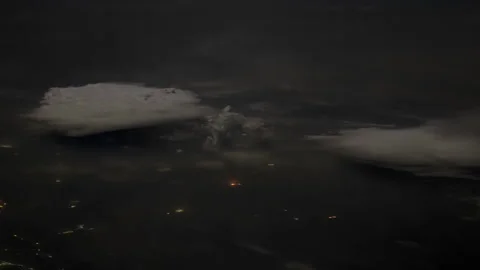 Lightning and clouds. View from space. Real video footage. Stock Footage 286865878
