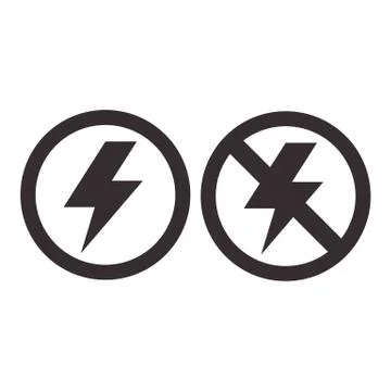 Lightning and no lightning icon Stock Illustration