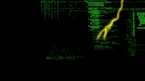 Lightning and program codes Stock Footage 108880983