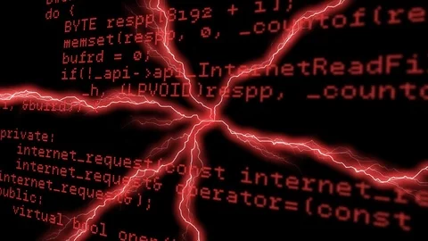Lightning and program codes Stock Footage 108881615