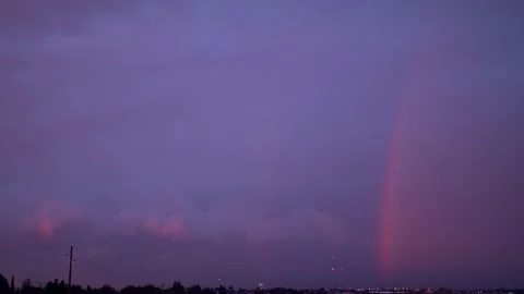 Lightning and Rainbows Over Small Town America 動画素材 201346746