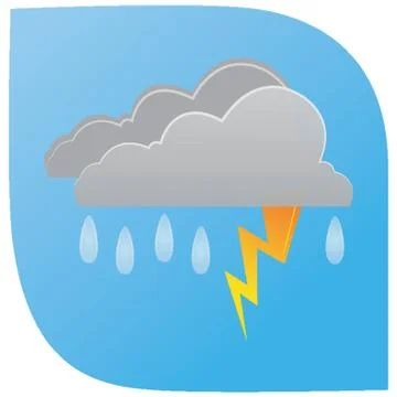 Lightning And Raining Clouds Stock Illustration