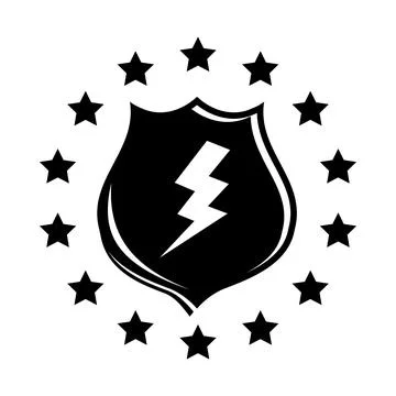 Lightning and shield icon, simple style Stock Illustration