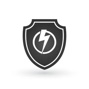 Lightning and shield symbol protect vector logo template icon. Vector illustr Illustrazione stock