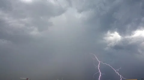 Lightning and storm clouds in Slow Motion Stock Footage 64959144