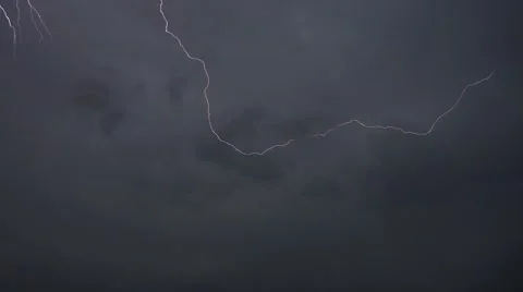 Lightning and storm clouds in Slow Motion Stock Footage 64959145
