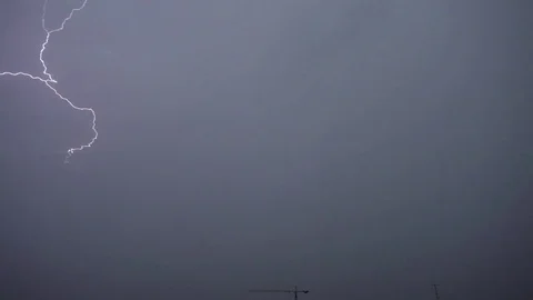 Lightning and storm clouds in Slow Motion Stock Footage 77205706
