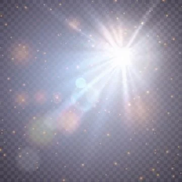 Lightning and thunder bolt or electric, glow and sparkle effect, vector art Stock Illustration