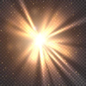 Lightning and thunder bolt or electric, glow and sparkle effect, vector art Stock Illustration