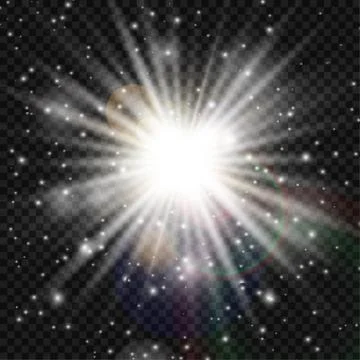 Lightning and thunder bolt or electric, glow and sparkle effect Stockillustratie