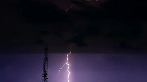 Lightning and thunder Stock Footage 40738700