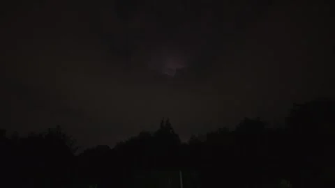 Lightning and thunder over the city at night, glaring and spectacular lightning Stock Footage 253549919