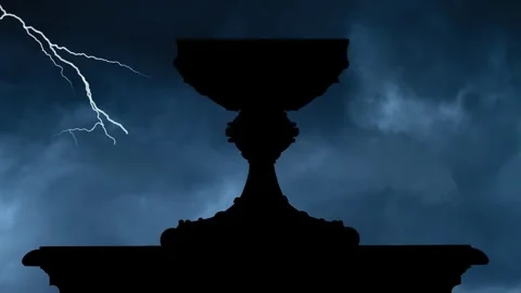 Lightning and Thunderstorm Flash over the legendary Holy Grail Stock Footage 262449955