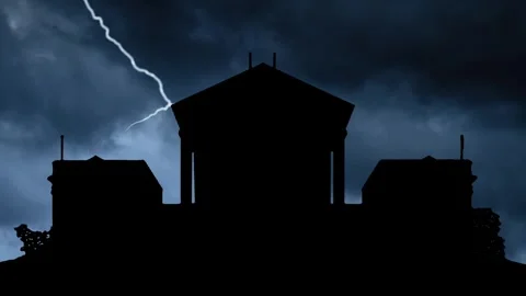 Lightning and Thunderstorm flash over the Virginia State Capitol Building Stock Footage 265603701