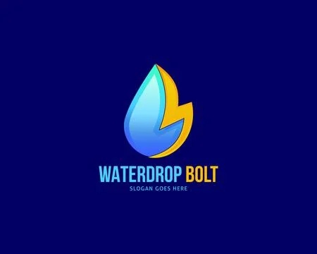 Lightning and water drop vector logo template concept illustration Stock Illustration