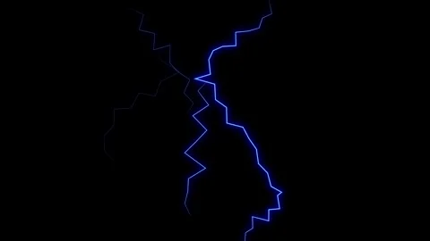 Lightning animation with anime style on black background Video stock 320853697