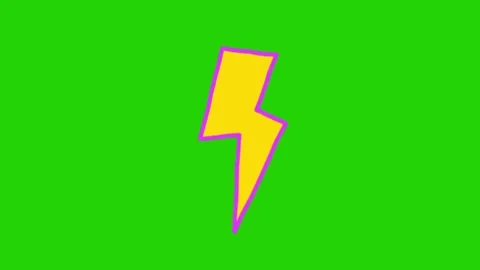 Lightning animation on green screen background Vidéo 331750633