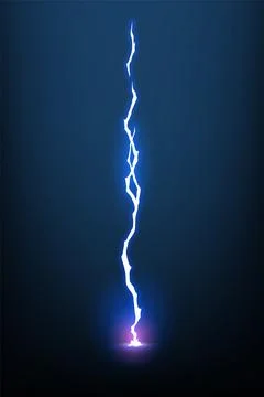 Lightning animation with sparks. Electricity thunderbolt danger, light electric Stock Illustration