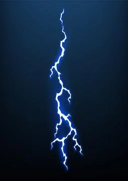 Lightning animation with sparks. Electricity thunderbolt danger, light electric Stock Illustration