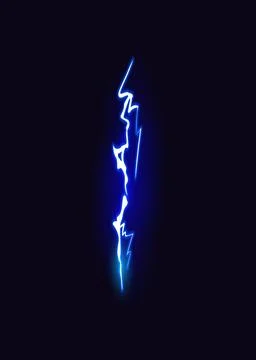Lightning animation with sparks. Electricity thunderbolt danger, light electric Stock Illustration
