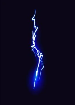 Lightning animation with sparks. Electricity thunderbolt danger, light electric Stock Illustration