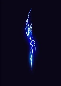 Lightning animation with sparks. Electricity thunderbolt danger, light electric Stock Illustration