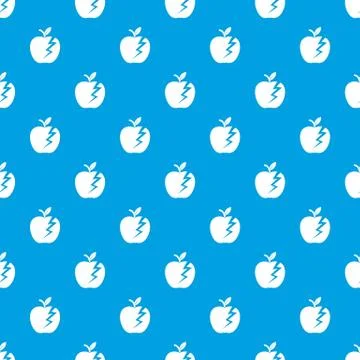 Lightning apple pattern vector seamless blue Stock Illustration