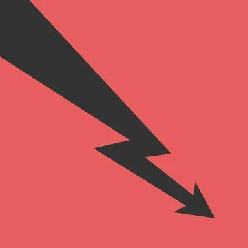 Lightning arrow, crisis concept Stock Illustration