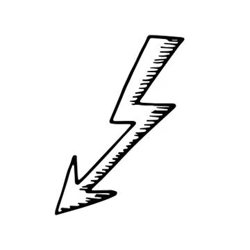 Lightning arrow icon. isolated object Stock Illustration