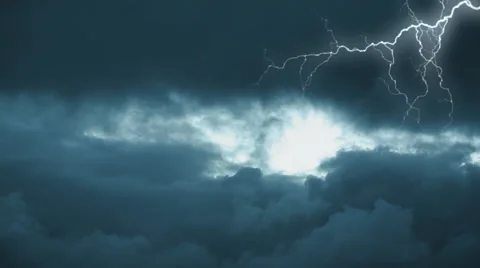 Lightning in the autumn sky Stock Footage 56138913