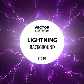 Lightning background. Flashes of lightning from the center of the circle Stock Illustration