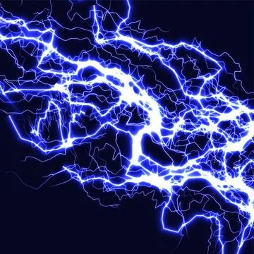 Lightning background, ice cracks pattern, thunder strikes, electric charge, blue Illustrazione stock