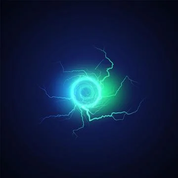 Lightning ball. Sphere with electrical discharges and sparks. Illustrazione stock
