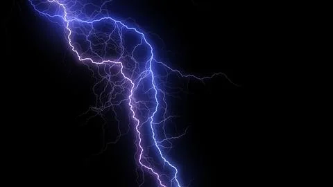 Lightning on Black Background Stock Illustration
