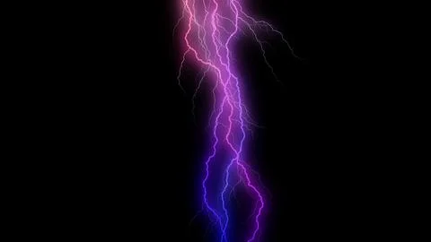 Lightning on Black Background Stock Illustration