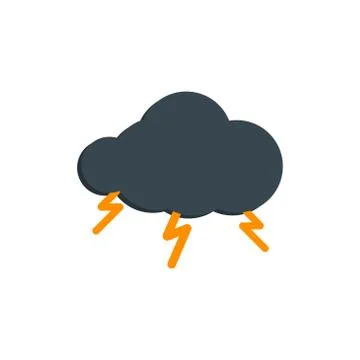 Lightning in the black clouds vector graphic design illustration Stock Illustration