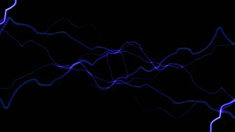 Lightning Blue on a Black Background Video stock 145929212
