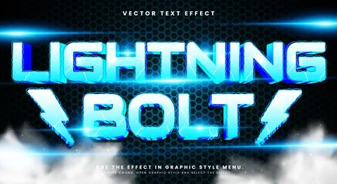 Lightning Bolt 3D editable text effect Template Illustrazione stock