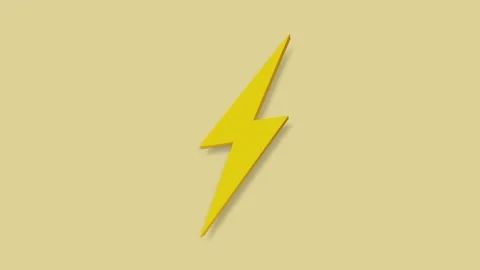 Lightning bolt 3d icon isolated on yello... | Stock Video | Pond5