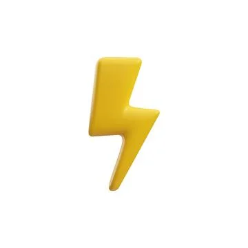 Lightning bolt 3D icon realistic vector illustration isolated on background. Stock Illustration
