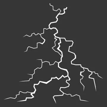 Lightning Bolt on Black Background. Thunderbolt. Vector Stock Illustration