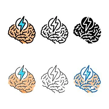 Lightning bolt brainstorm color concepts icon vector Stock Illustration