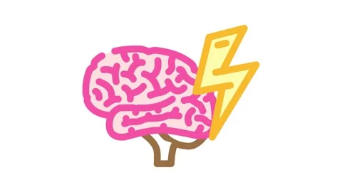 Lightning bolt brainstorm color icon animation Stock Footage 327261933