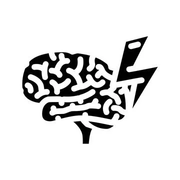 Lightning bolt brainstorm glyph icon vector illustration Ilustración de archivo