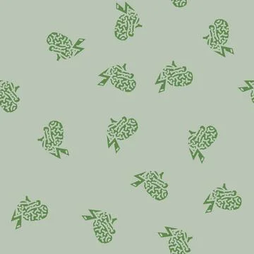 Lightning bolt brainstorm glyph vector seamless pattern Stock Illustration