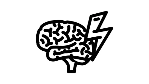 Lightning bolt brainstorm line icon animation Stock Footage 326754114