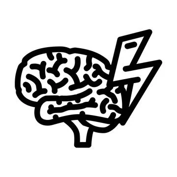 Lightning bolt brainstorm line icon vector illustration Ilustración de archivo