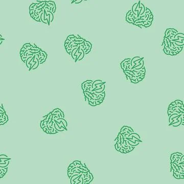 Lightning bolt brainstorm line seamless pattern Illustrazione stock