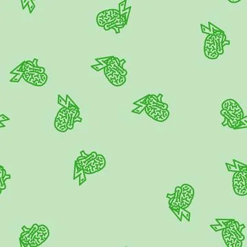 Lightning bolt brainstorm line vector seamless pattern Illustration