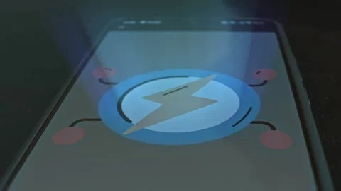 Lightning Bolt in circle, presentation Stock Footage 304523113
